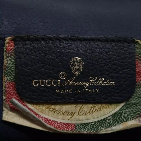 GUCCI GG Supreme Sherry Line Clutch Bag PVC Navy Red 89 01 030 Auth - Picture 11 of 13